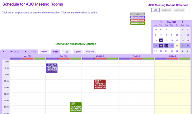 online room booking schedule