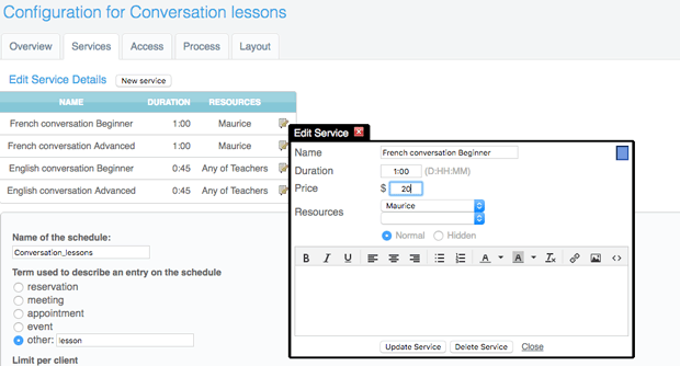 Conversation lessons pricing