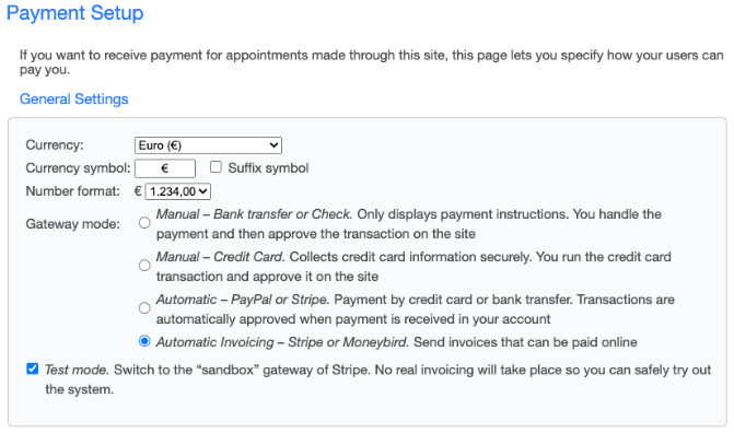 Invoicing setup