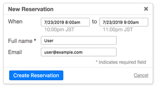 Popup with time zone displaying